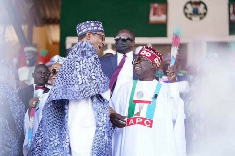 Buhari and Tinubu at the rally in Jos