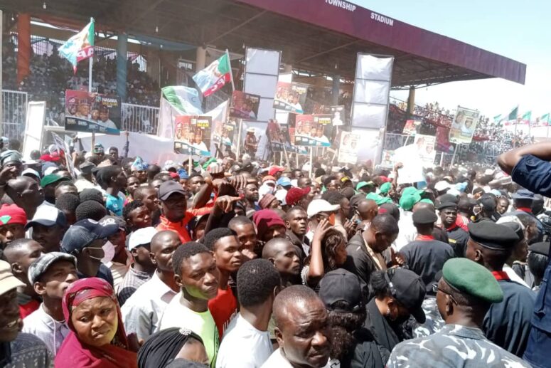 mammoth crowd at the APC rally in Jos