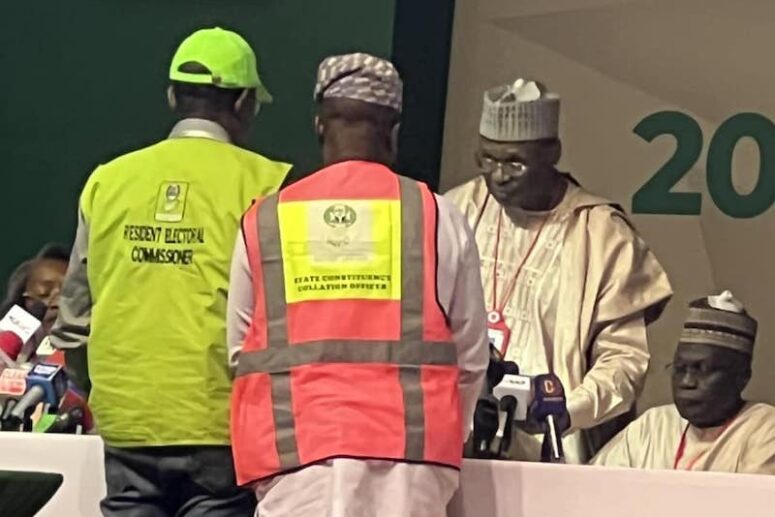 INEC chairman Mahmood Yakubu receives Ekiti state result