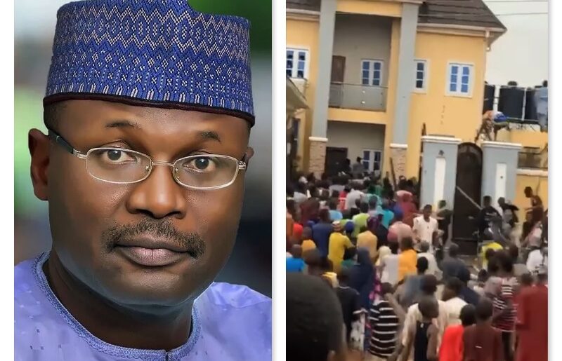 INEC Chairman Mahmood Yakubu and fake claim of attack on house