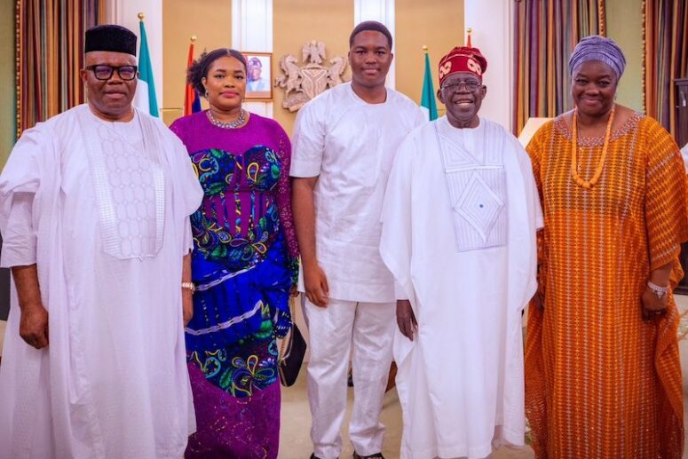 Akpabio and his family with President Tinubu