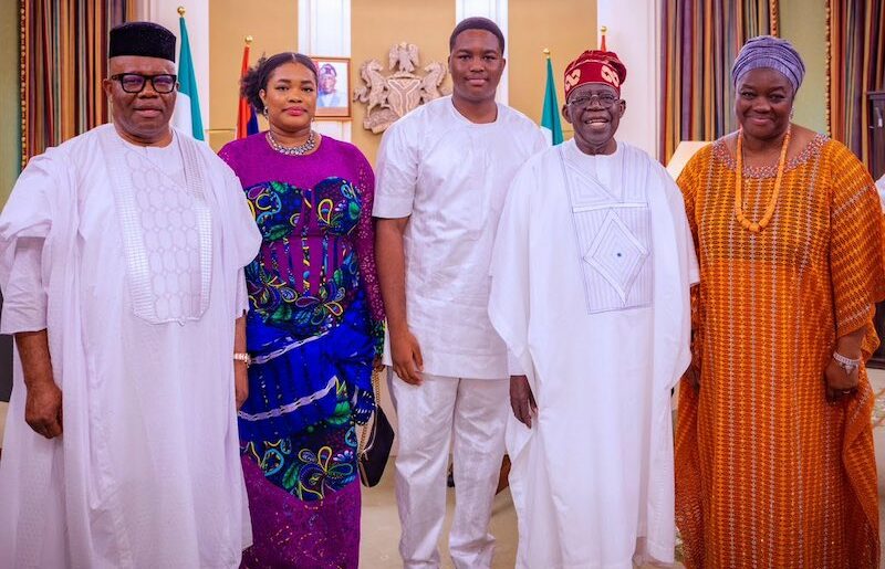 Akpabio and his family with President Tinubu