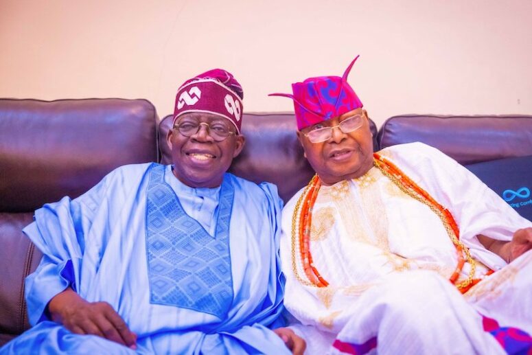 President Tinubu and Oba Adetona in Ijebu Ode