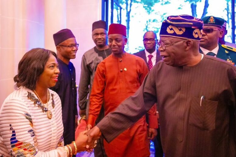 President Tinubu meets Chairman of NIDCOM Abike Dabiri-Erewa in Paris