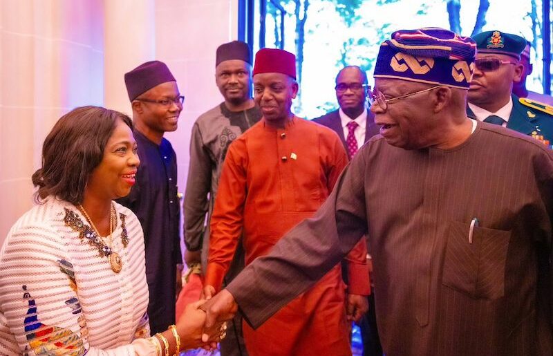 President Tinubu meets Chairman of NIDCOM Abike Dabiri-Erewa in Paris