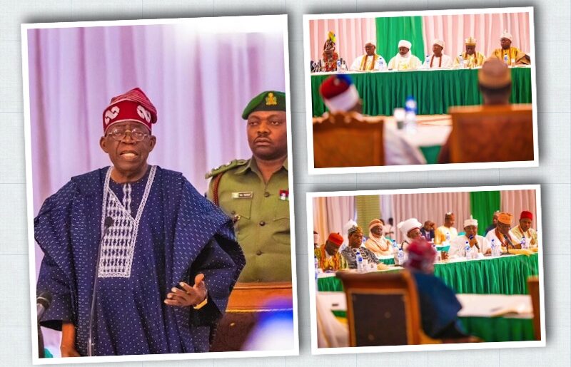 Tinubu with traditional rulers on Friday